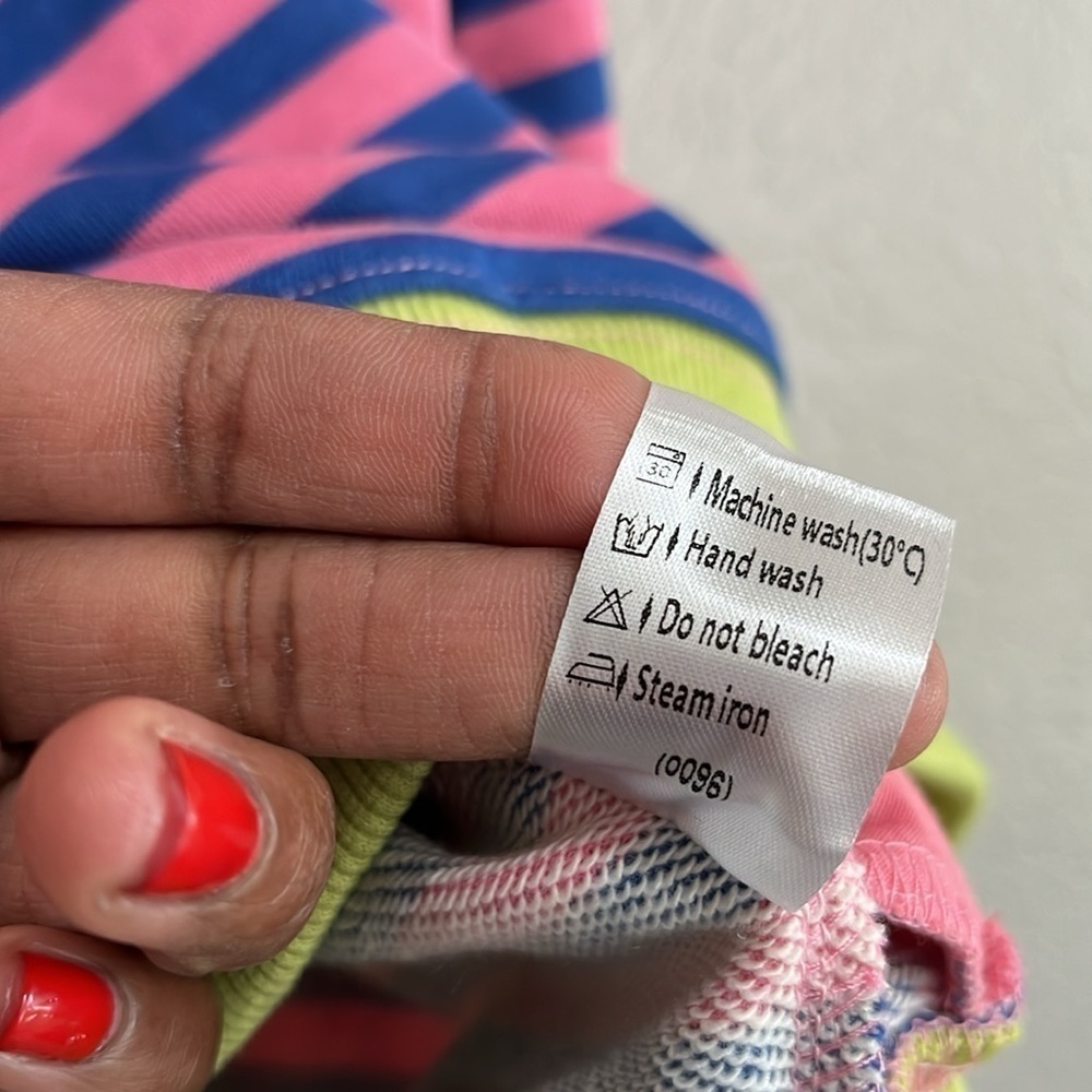 Women's long sleeve striped Crewnecks Oversized Sz XL Blue Pink Green - Picture 7 of 8